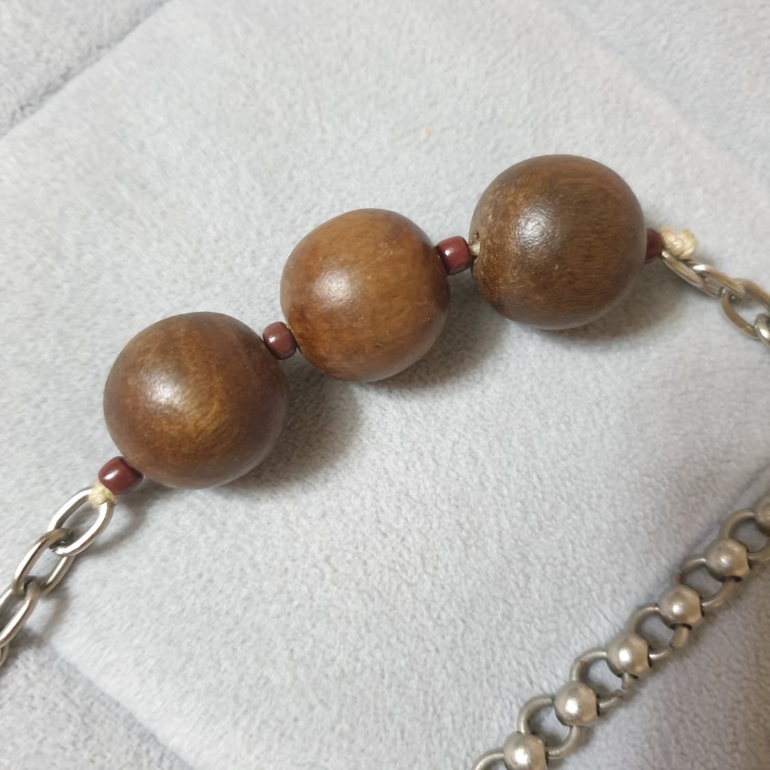 MARNI 마르니 쉬폰실크플라워 우드비즈 아크릴 조형장식 체인 목걸이 상품이미지9