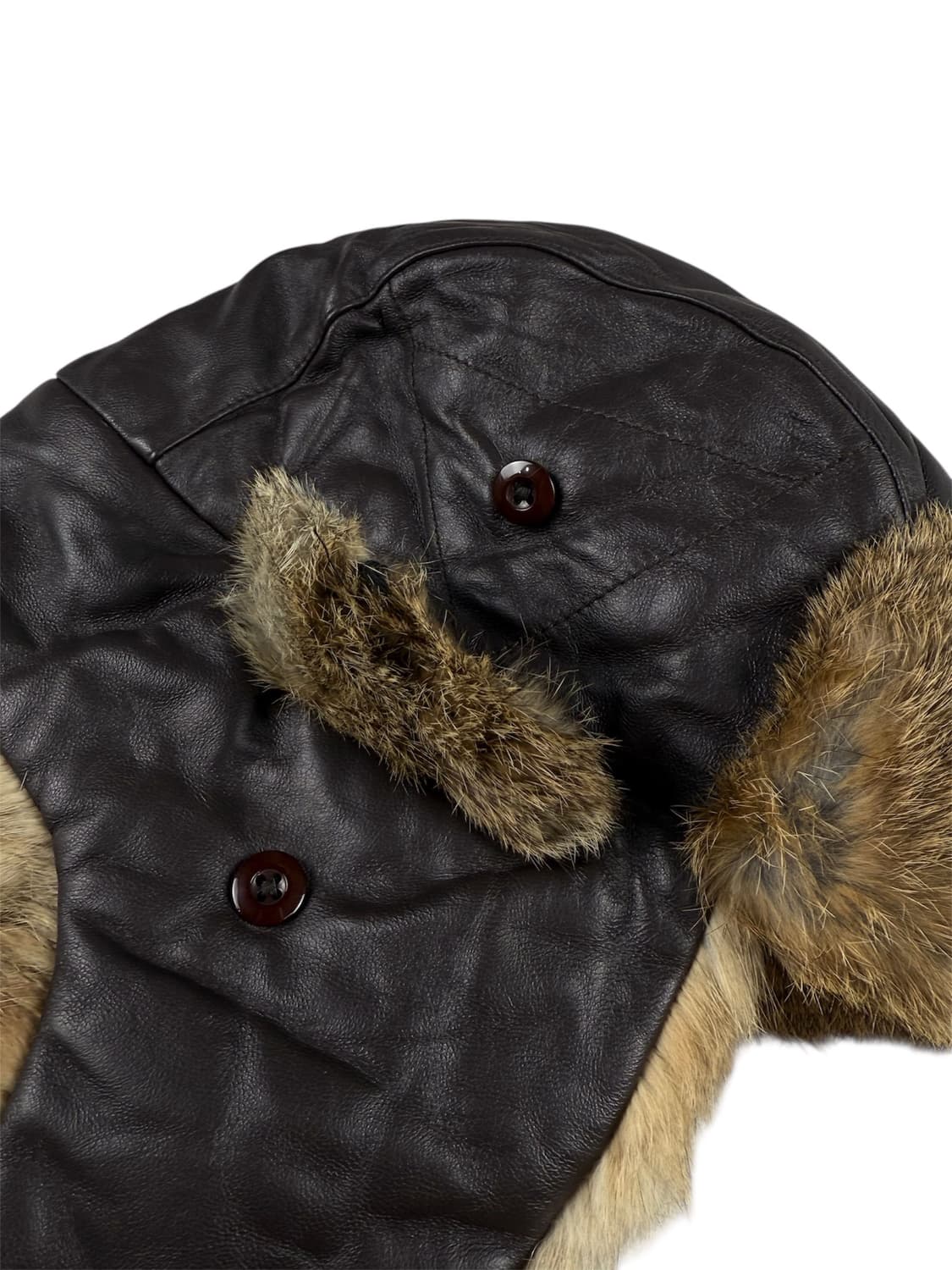 빈티지 레더 퍼 트루퍼햇 상품이미지3