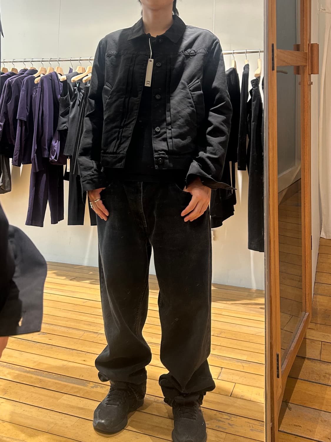 NOUVMAREE 트러커 자켓 블랙 상품이미지2