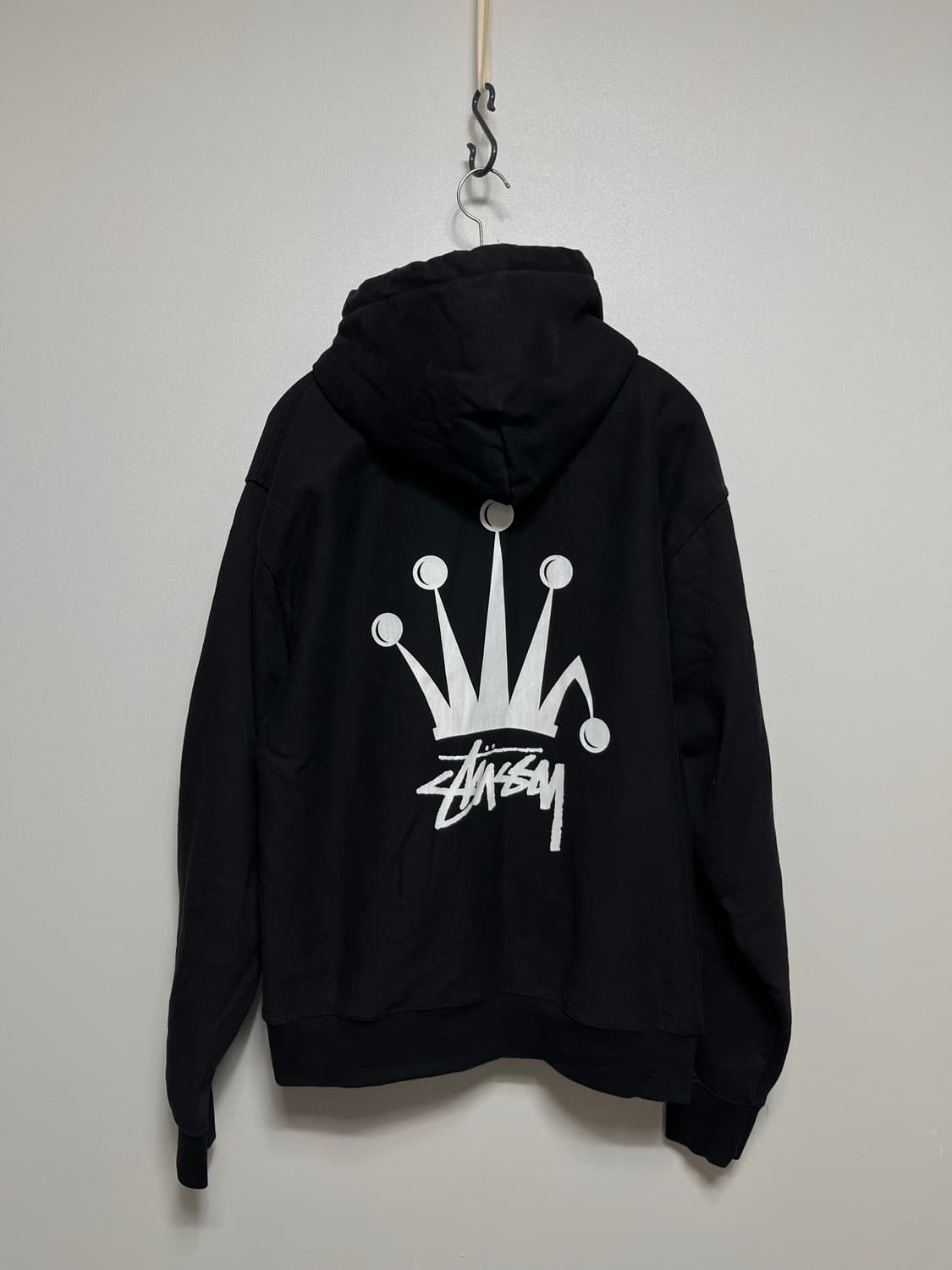 스투시 크라운 후드티 블랙 L 상품이미지1