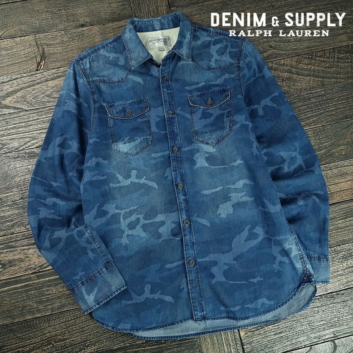 [데님앤서플라이] 카모 패턴 데님 셔츠 P01574 상품이미지1