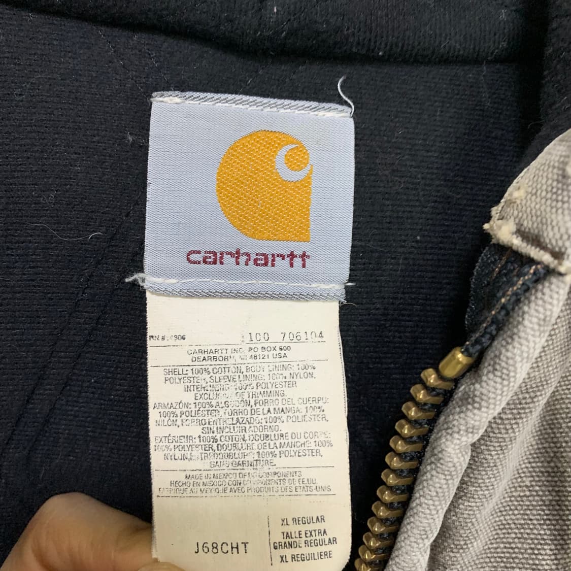 칼하트 데미지 후드 워크 자켓 빈티지 데님 그레이 XL 남녀공용 상품이미지4