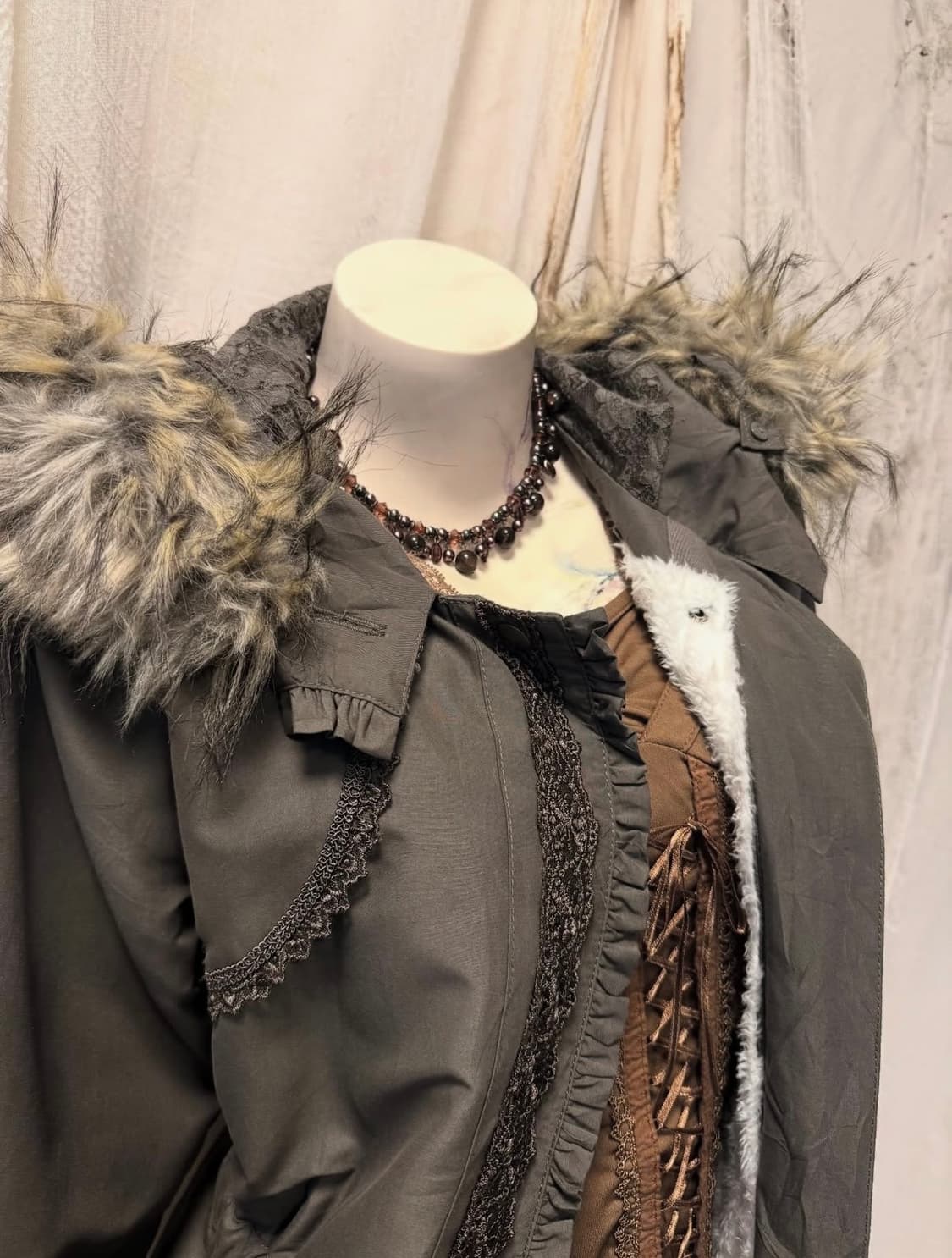 Axes femme Fairy Lace Pointed Field Coat 상품이미지2