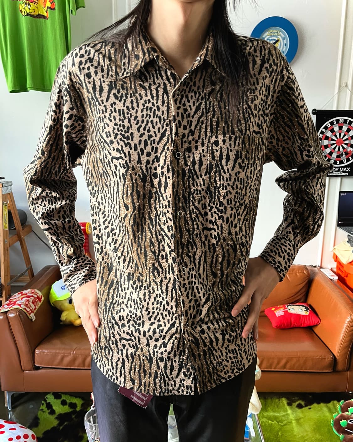 Insolent Japan Peach Skin Leopard Shirt 상품이미지2