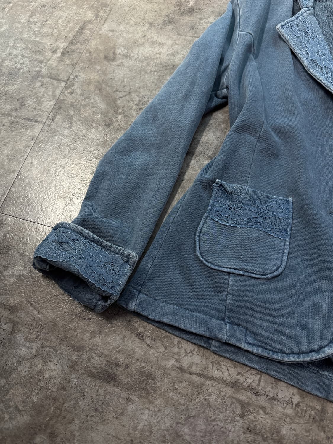 레이스 디테일 워싱 자켓 상품이미지4