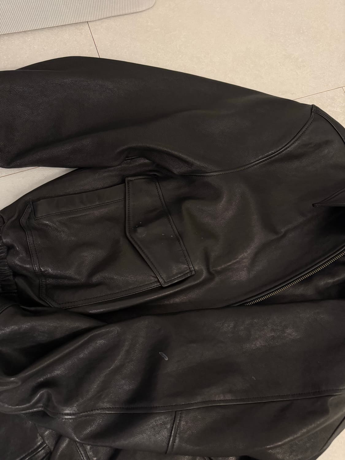 쿠어 coor A-2 레더자켓 L 블랙 상품이미지4