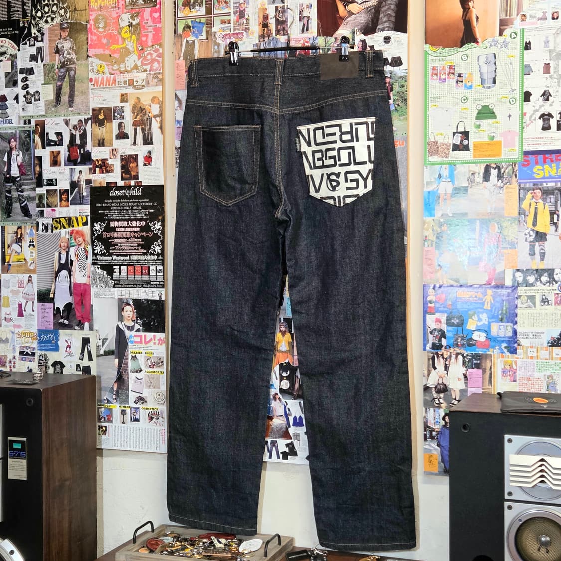 포켓 프린팅 롤업 생지 데님 팬츠 상품이미지3