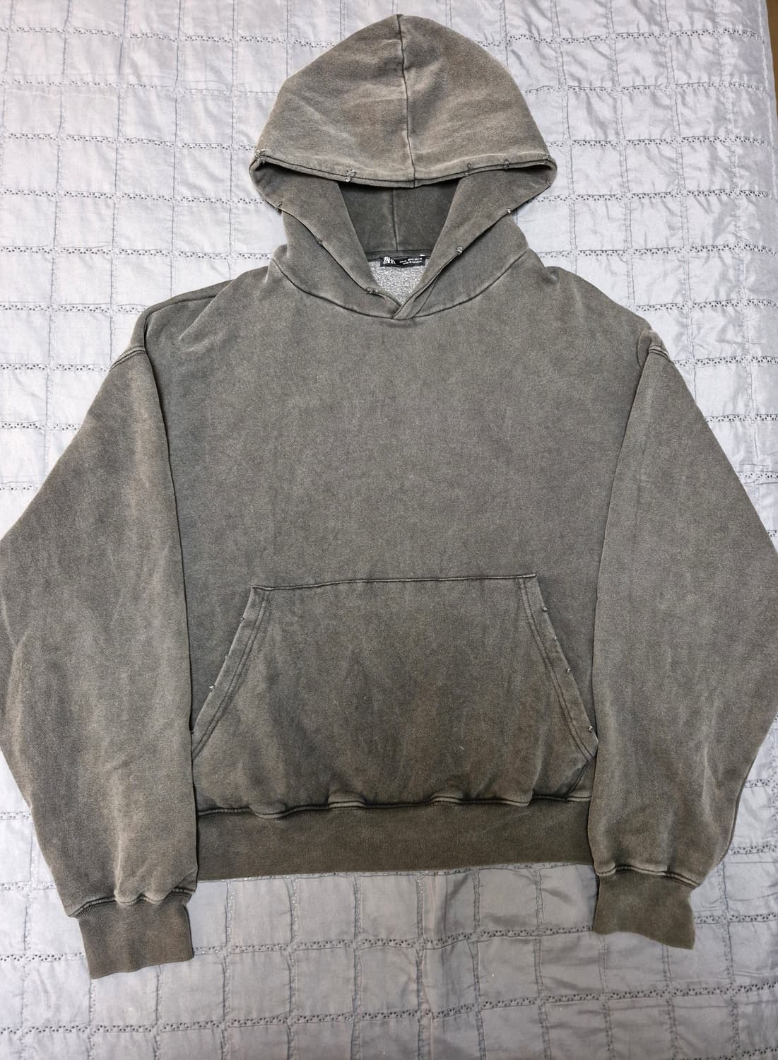 자라 워시드 박스핏 후드티셔츠 상품이미지3