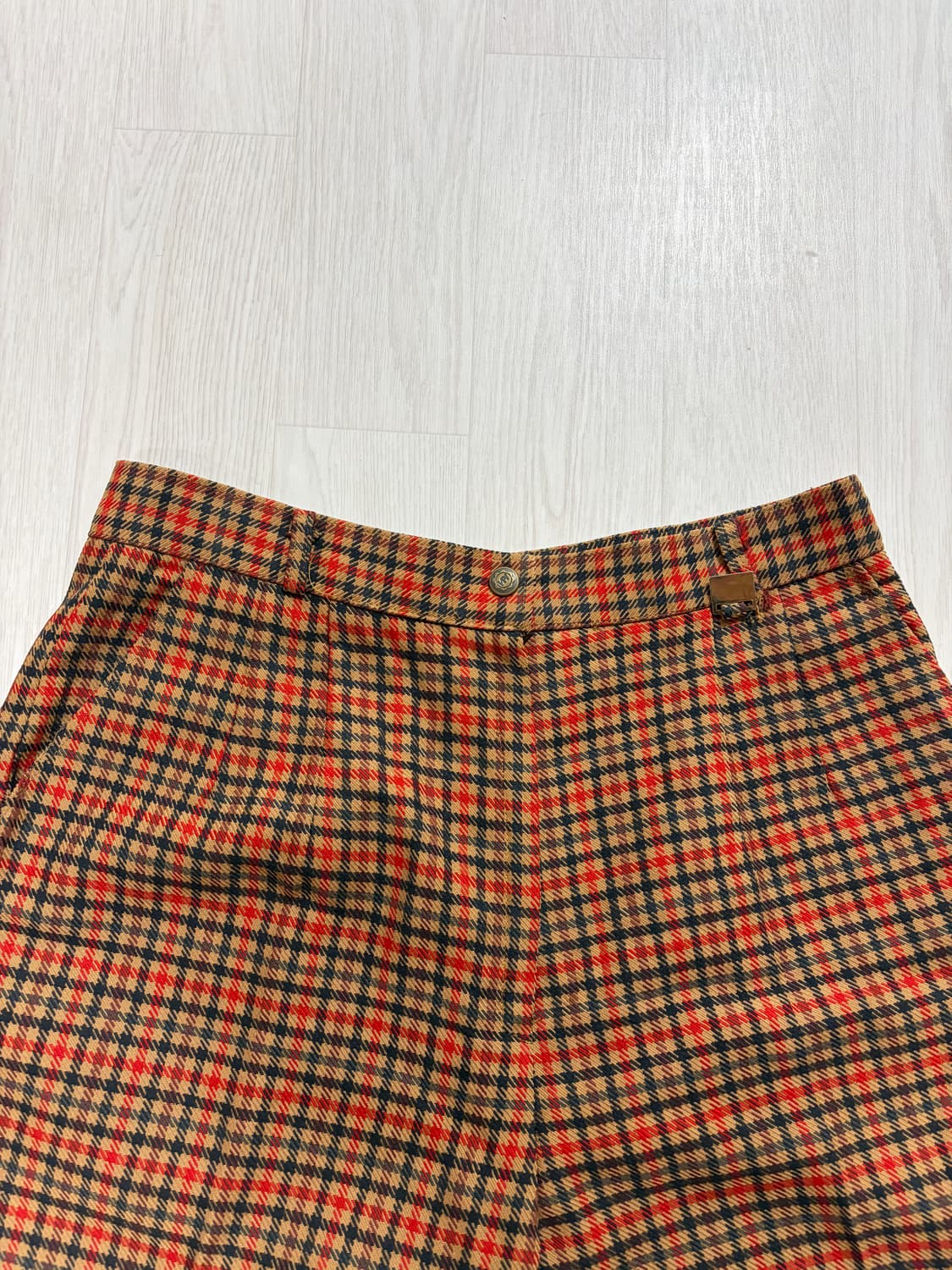 빈티지 레트로 체크 패턴 팬츠 상품이미지3