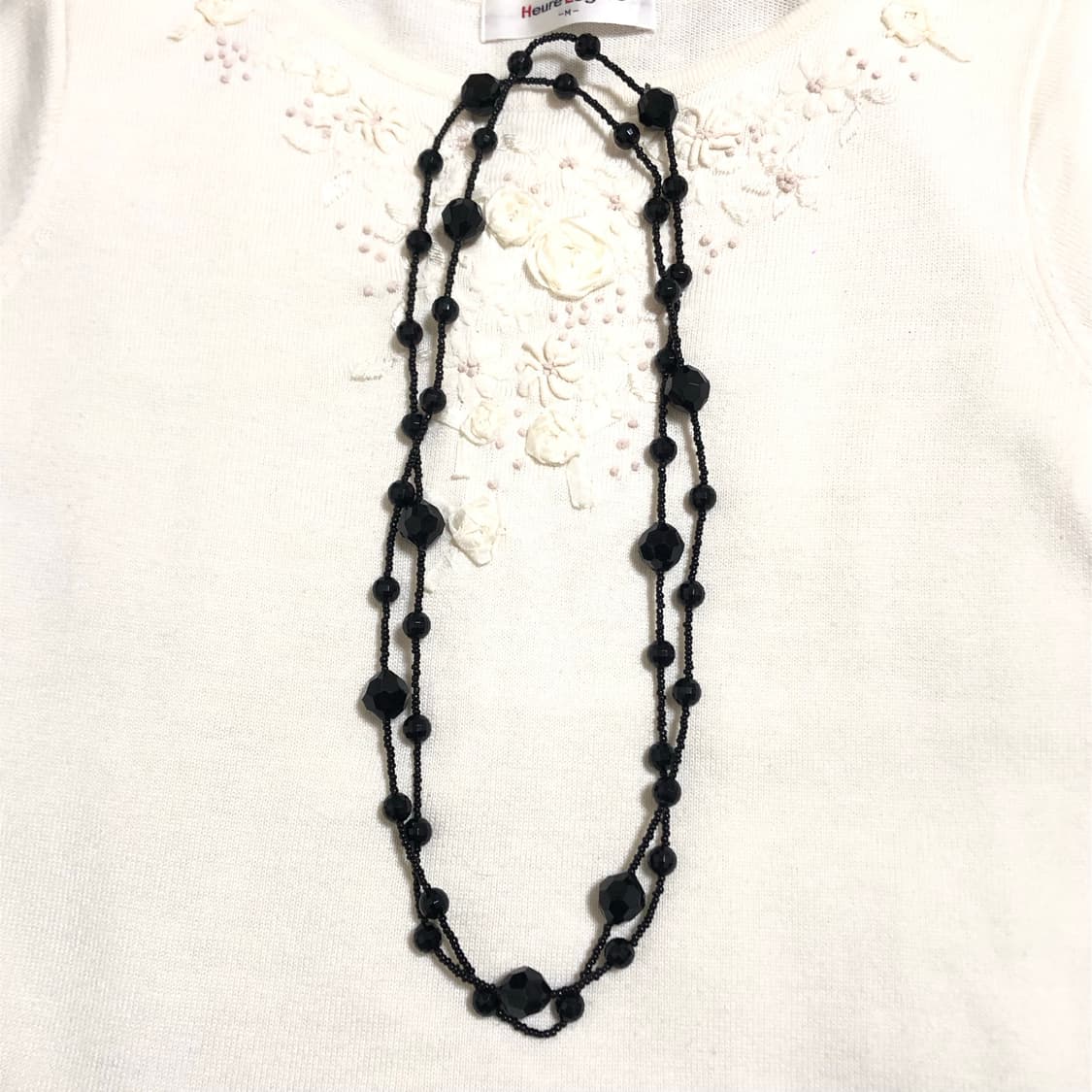 빈티지 오리엔탈 y2k 페어리 고스펑크 긱시크 모리걸 블랙 비즈 롱목걸이 상품이미지1