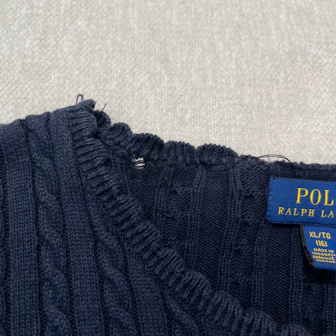 W 95 폴로 랄프로렌 프릴 꽈배기 가디건  상품이미지3