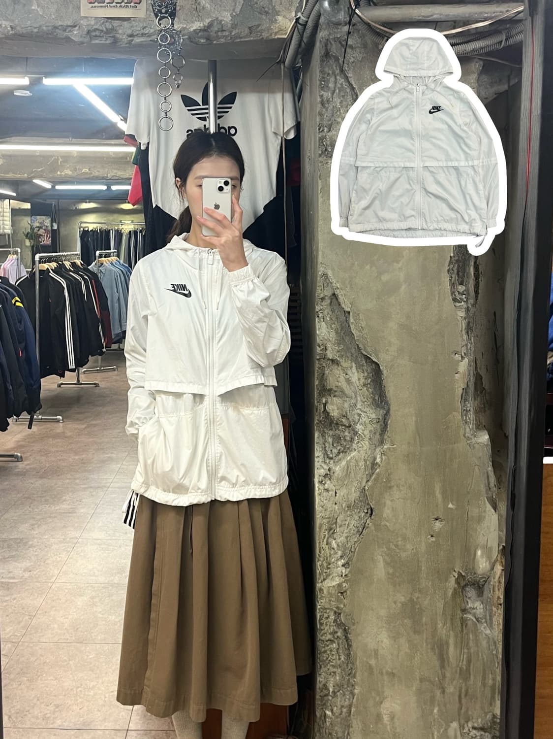 나이키 후드 바람막이 화이트 M #csz2560 상품이미지1