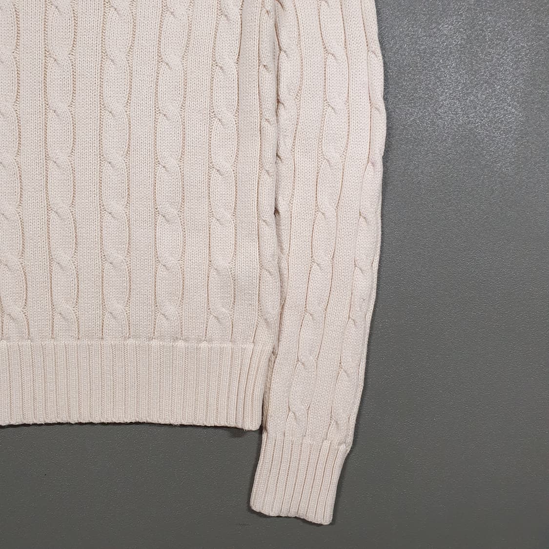 실측 여성 S) 폴로 랄프로렌 신형 케이블 니트 꽈배기 스웨터 크림 55 상품이미지4