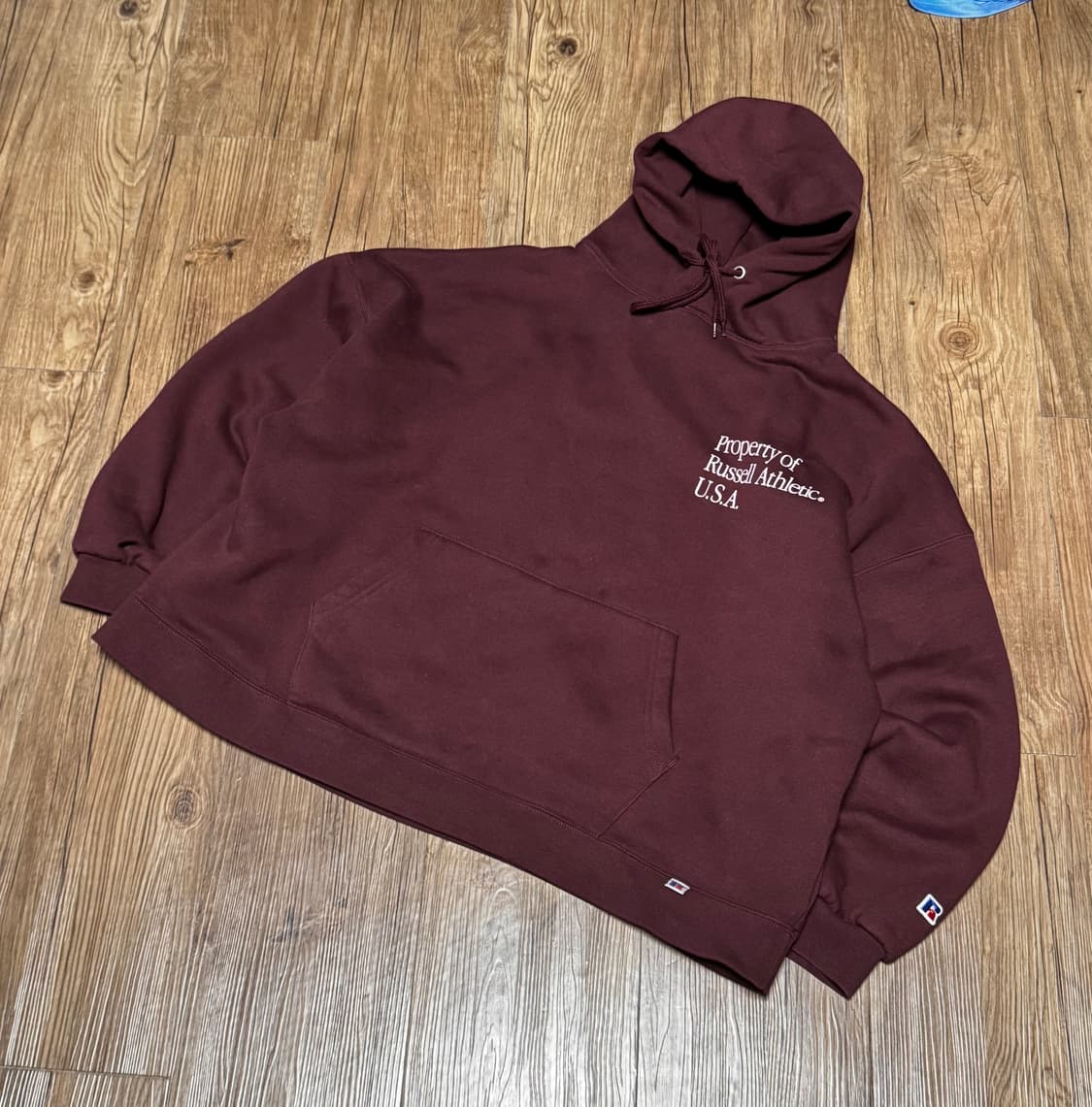 [M] 러셀 애슬래틱 USA라인 버건디 후드티 상품이미지1