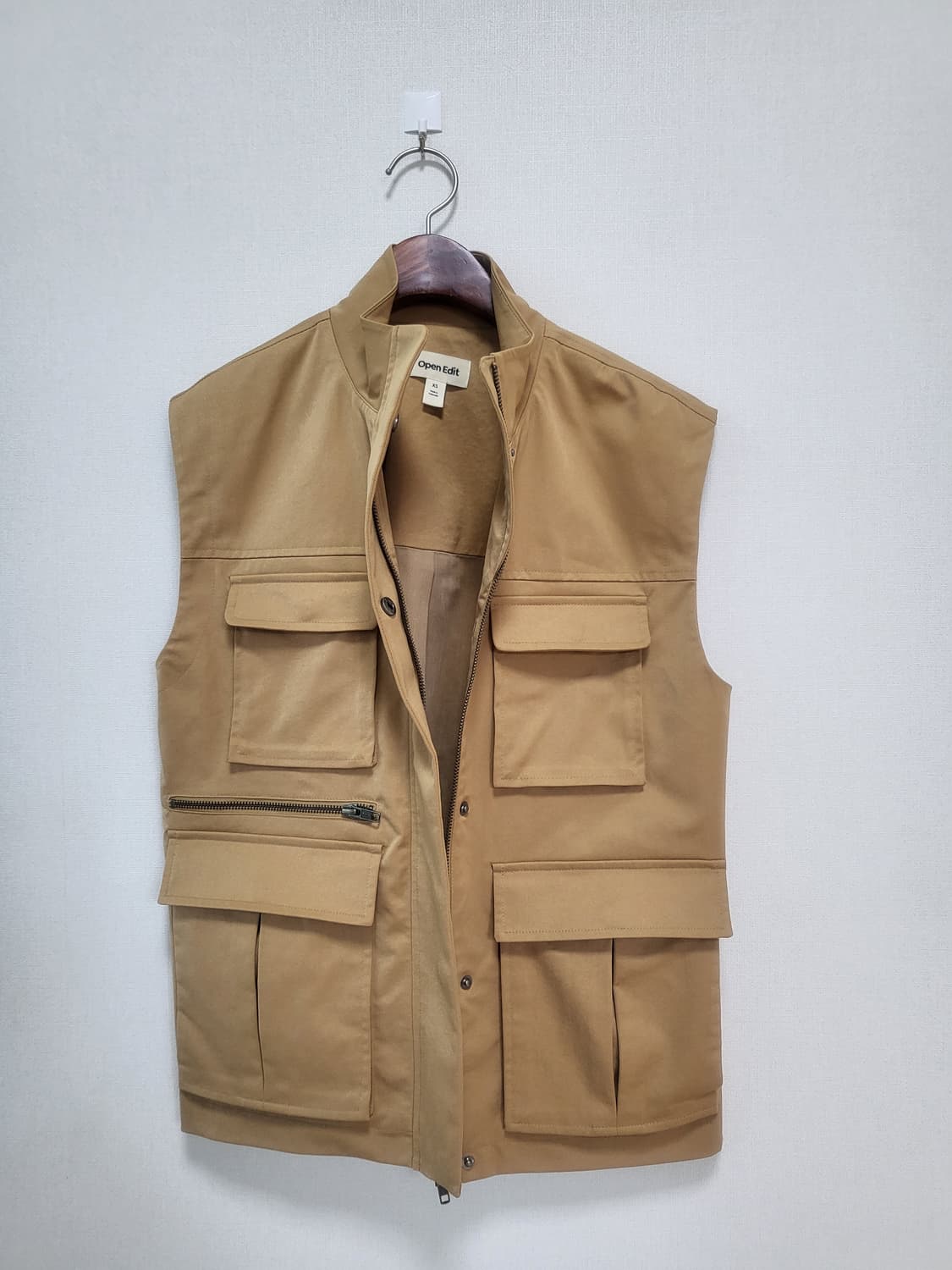 Open Edit 베이지 포켓 조끼 55-77 새제품 남녀공용   상품이미지1