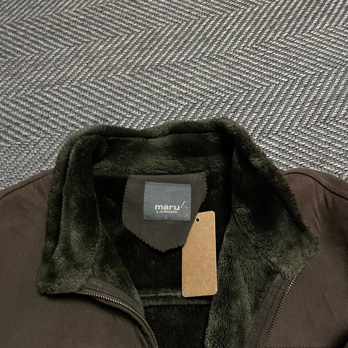 90s MARU 브라운 스웨이드 퍼 무스탕 자켓 o 5218 상품이미지5