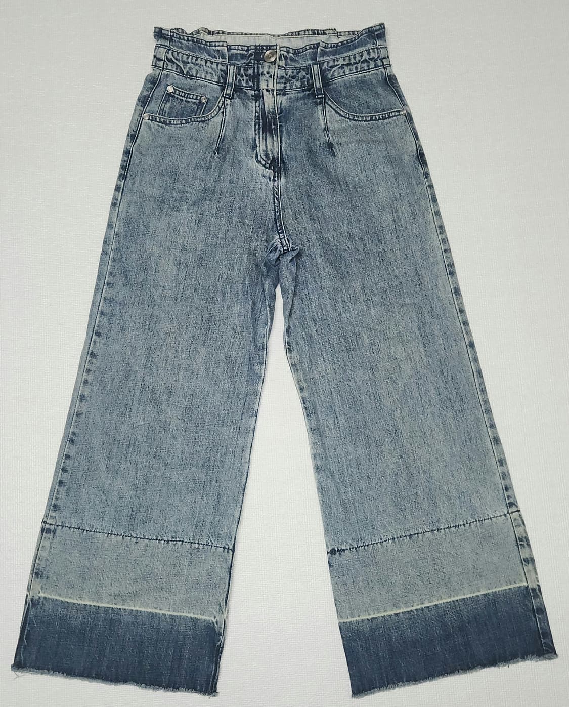 (정품) 타임 워싱 페이퍼백 와이드 데님 팬츠(28인치) 상품이미지1