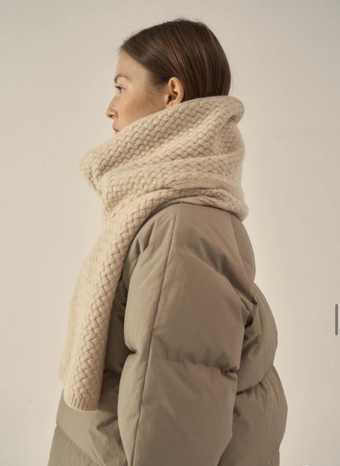 파사드패턴 캐시미어 텍스처 머플러 버터크림 상품이미지3