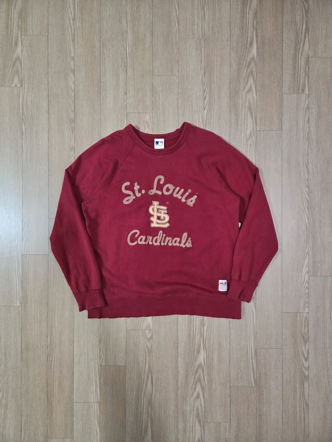 MLB 버건디 체인 스티치 맨투맨 티셔츠 상품이미지1