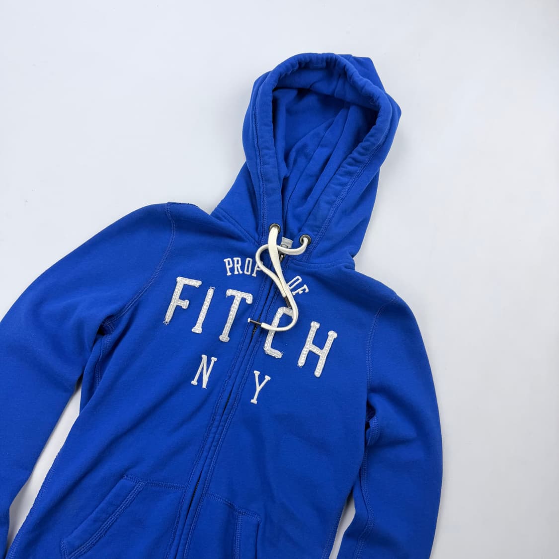 아베크롬비 슬림핏 자수로고 블루 후드집업 상품이미지2