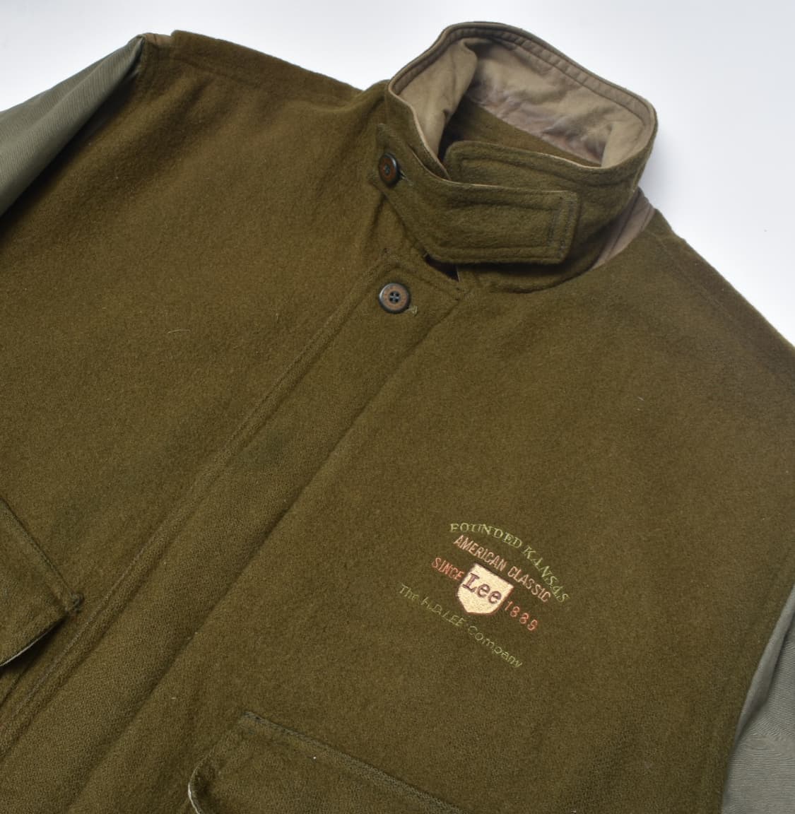 90S LEE 울 레더코튼 항공점퍼 봄퍼 자캣 반티지 L N0726 상품이미지4