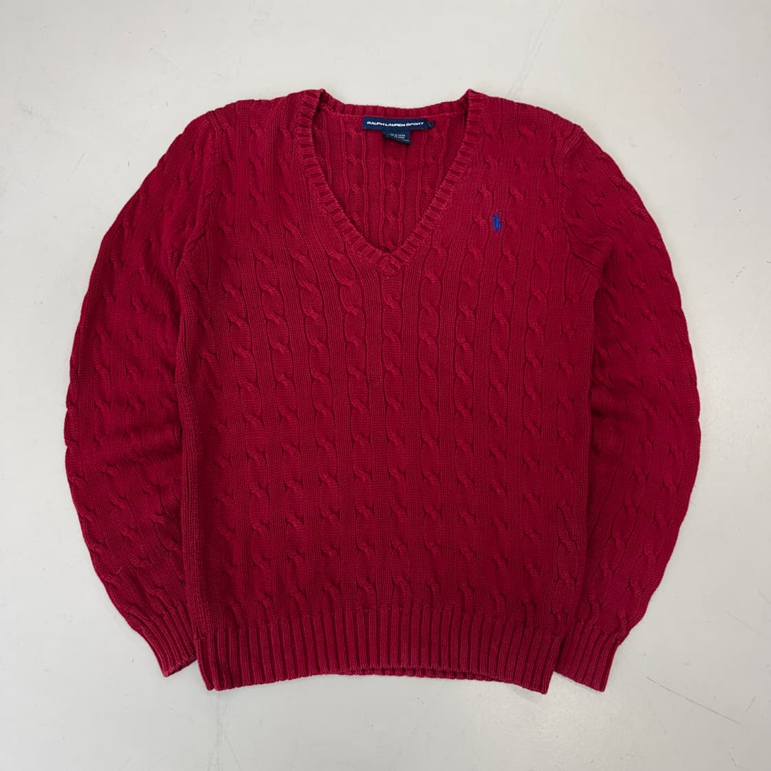 폴로 포니 꽈배기 니트 레드 상품이미지2