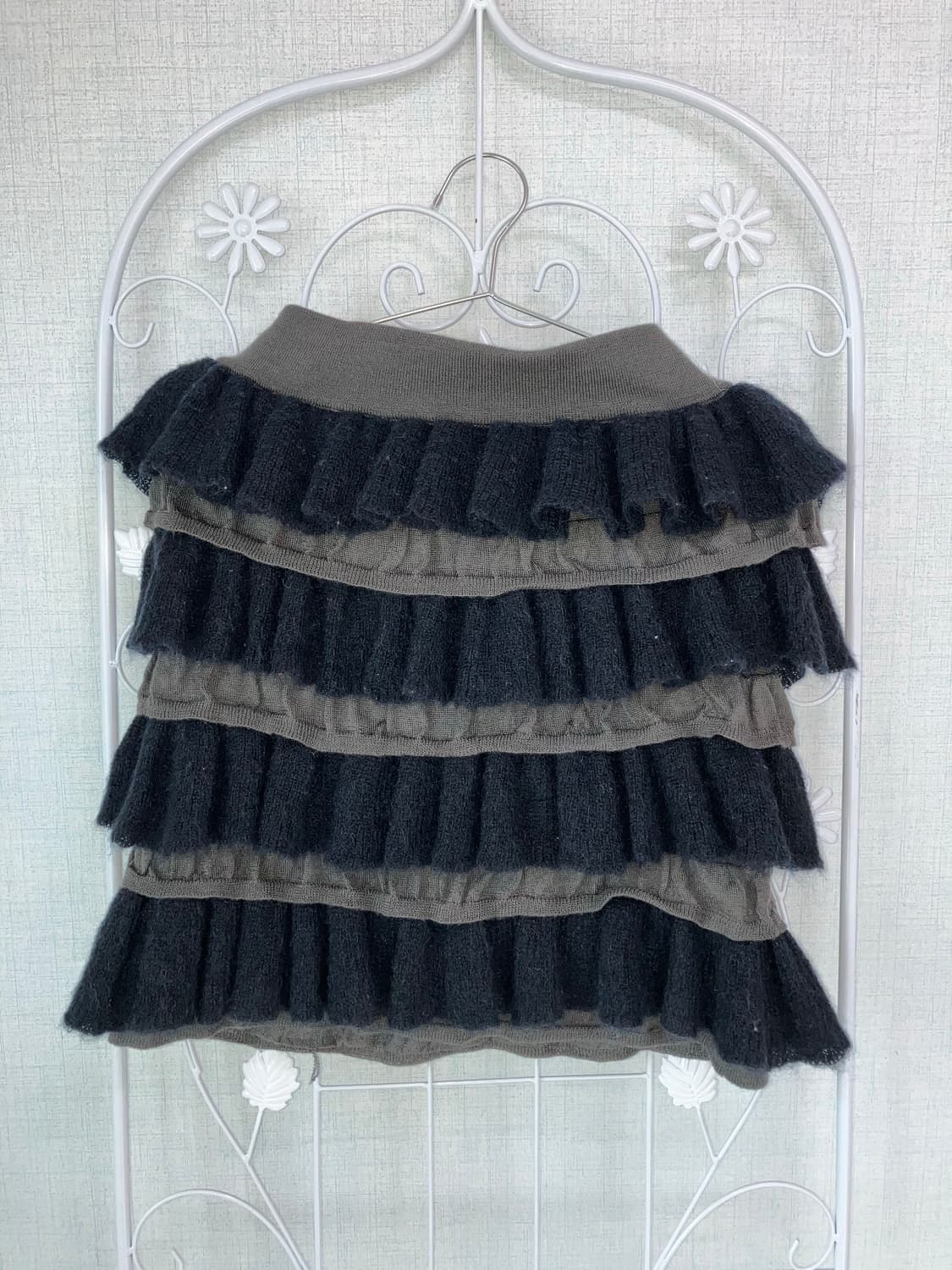 jpn vintage 차콜 블랙 레이스 미니스커트 y2k 스트릿 갸루 펑 상품이미지1