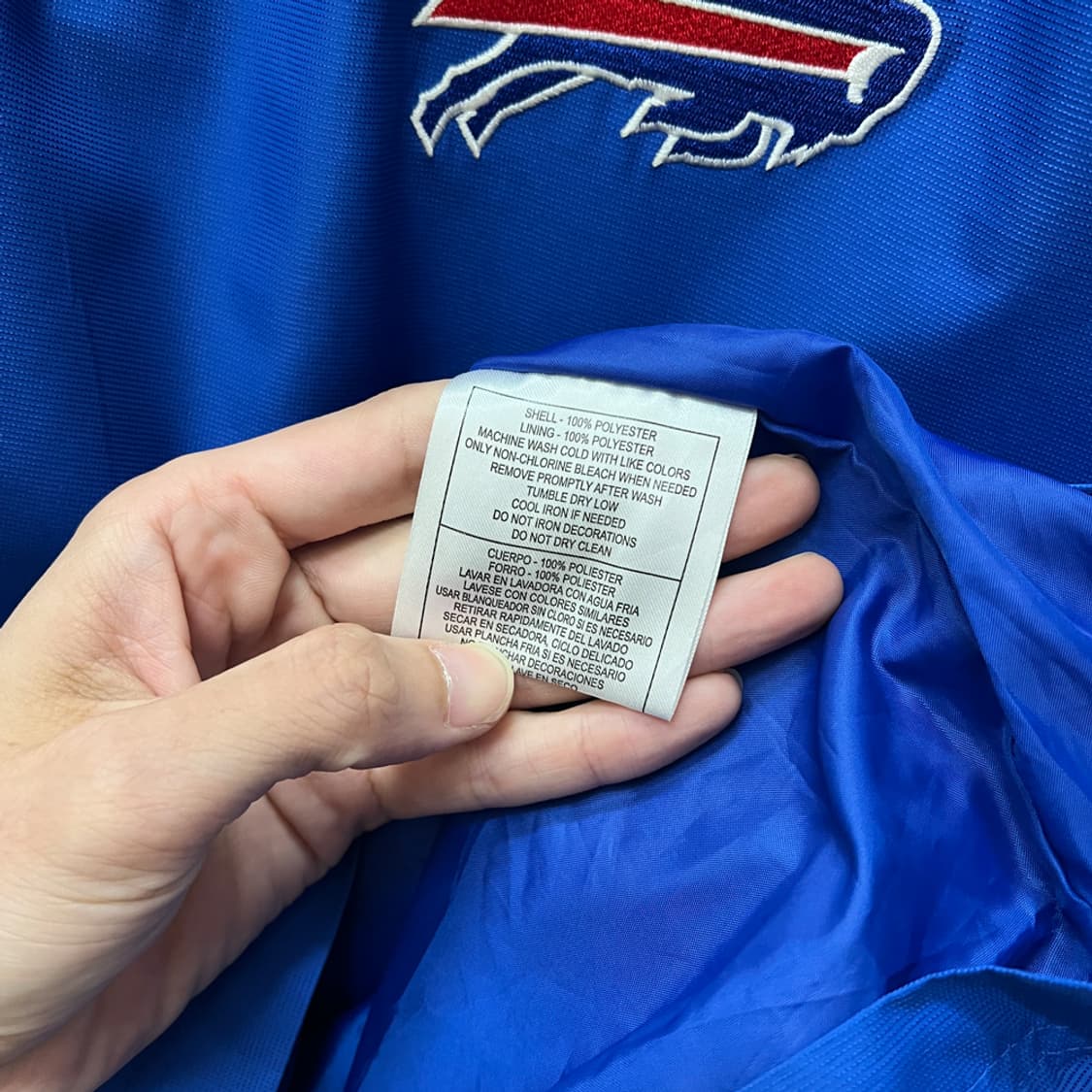 리복 x NFL 버팔로 빌스 반집업 바람막이 자켓 L 상품이미지5