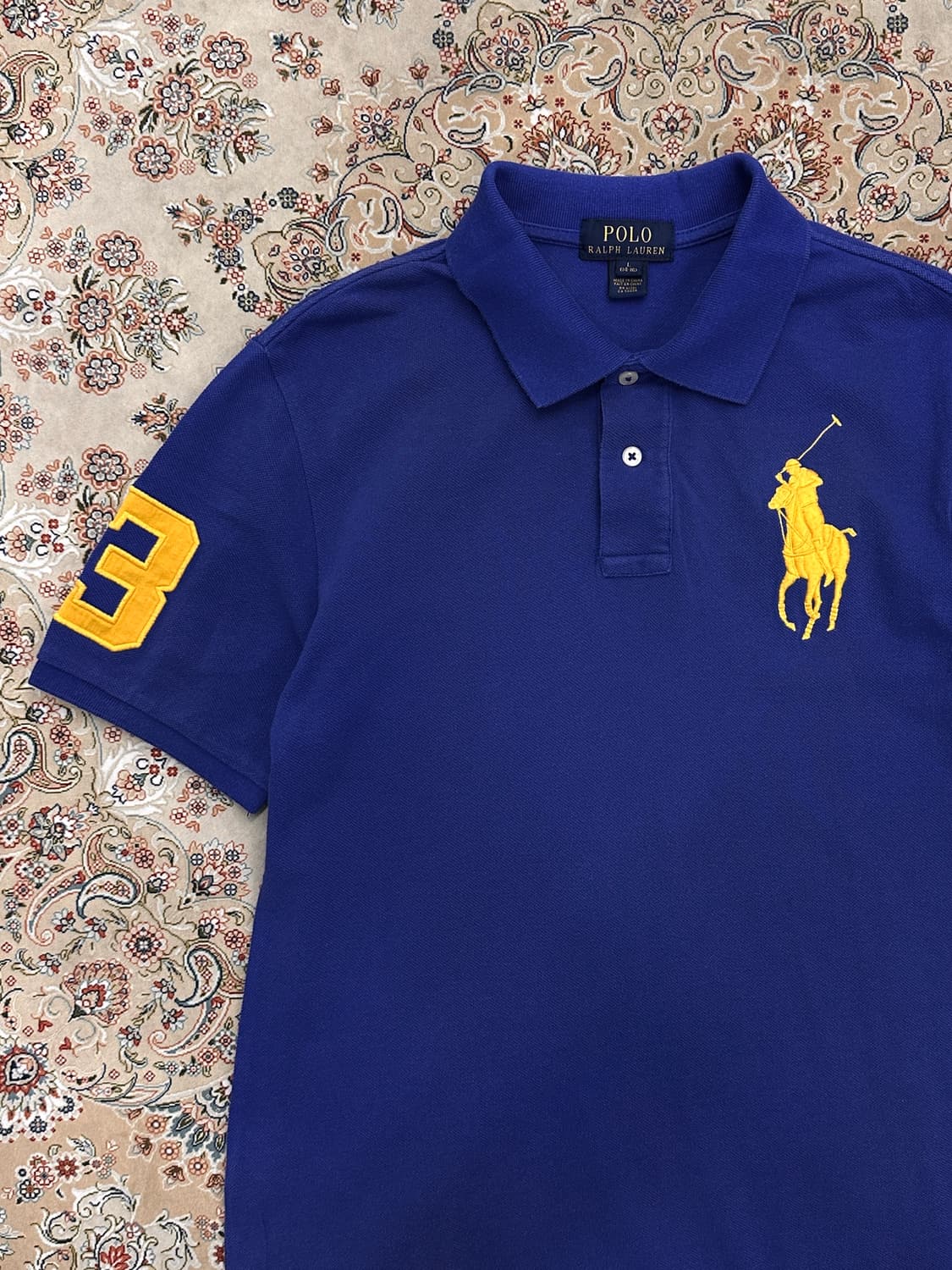 폴로 랄프로렌 블루/옐로우 빅포니 카라티  상품이미지1
