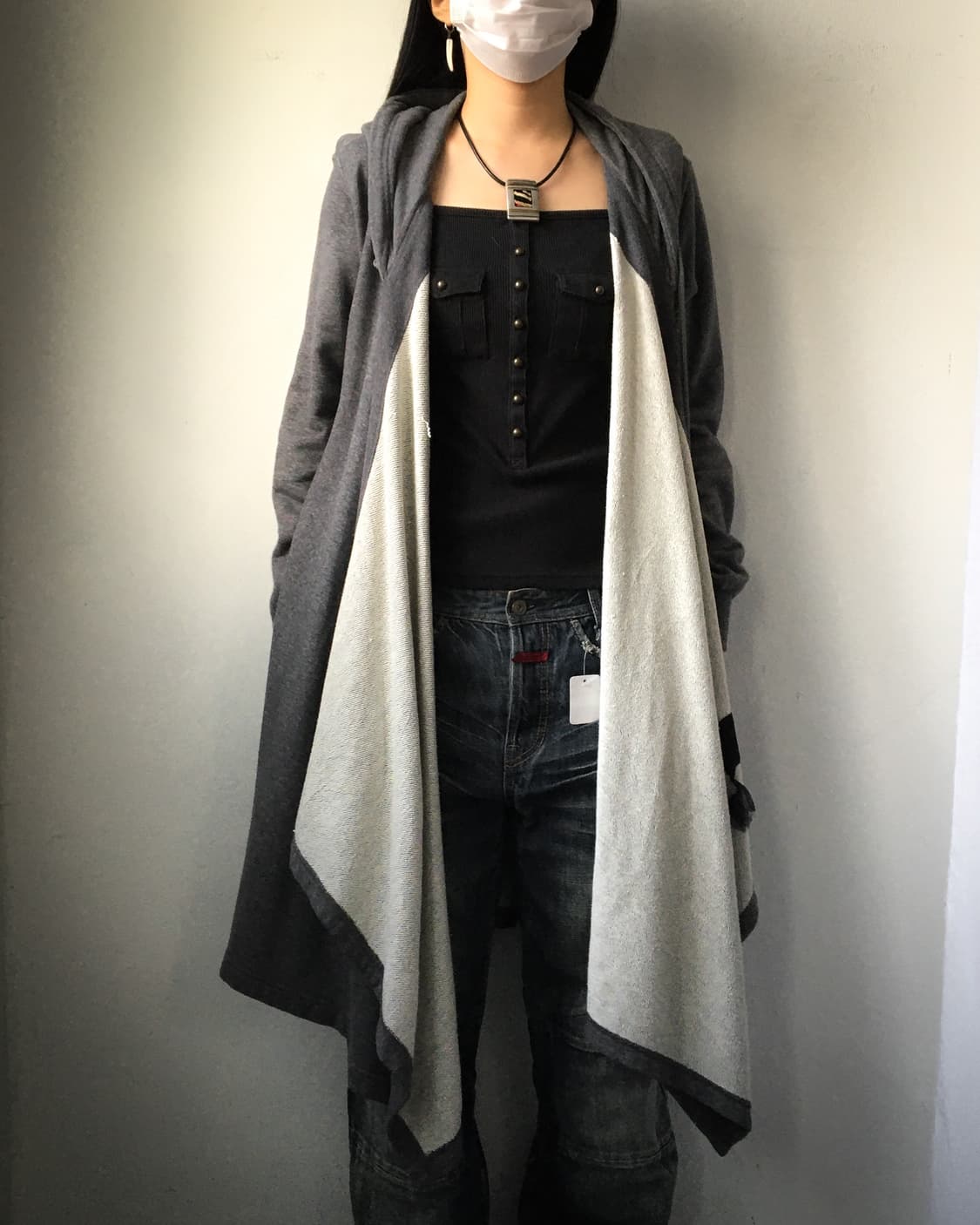Zucca drape open hood cardigan 상품이미지7