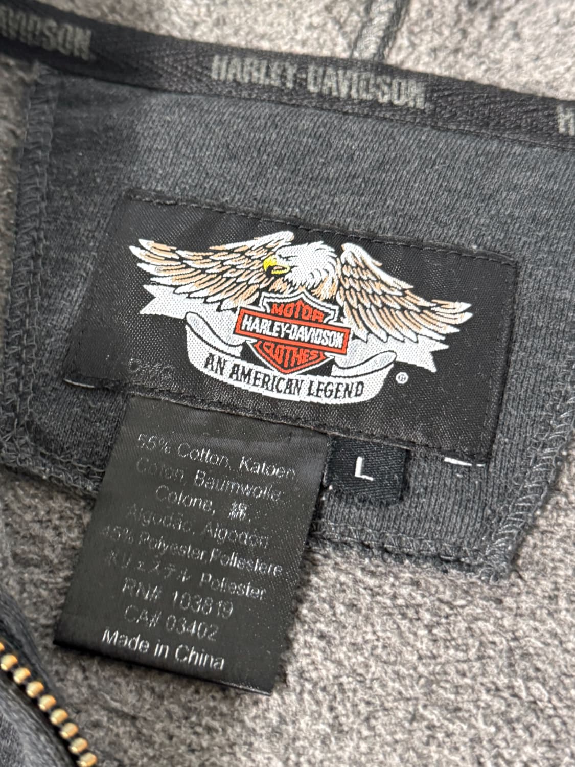 할리데이비슨 00‘s 오버핏 스컬헤드 스웻 후드집업 상품이미지7