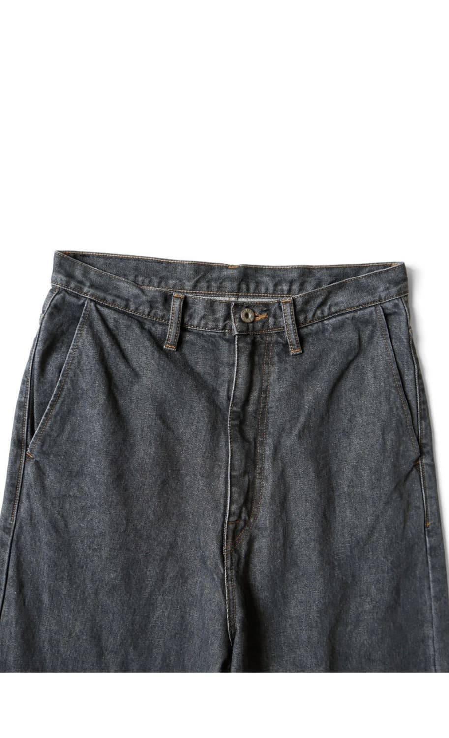 캐피탈 KAPITAL 14oz 데님 포트 배기 팬츠 키나리 블랙 상품이미지3