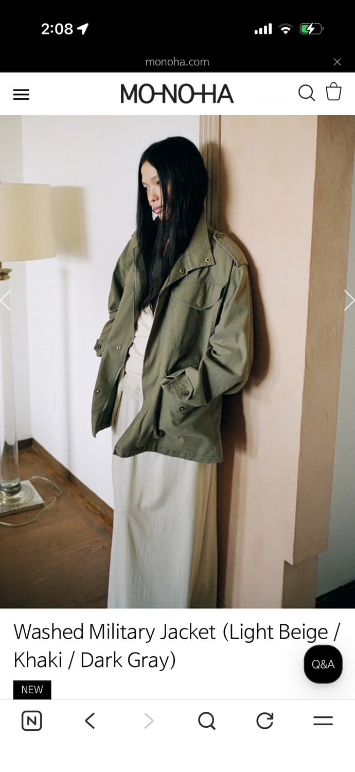모노하 Washed Military Jacket  상품이미지1