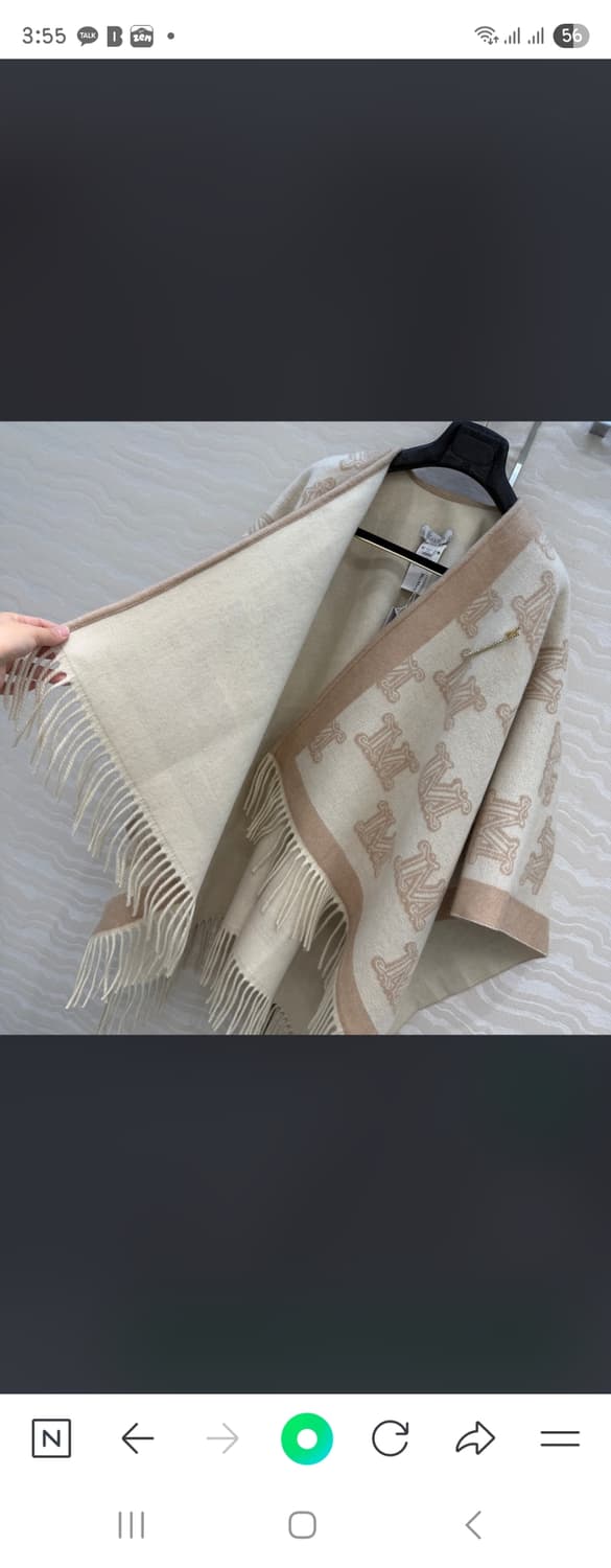 막스마라 FRINE 프리네 M모노그램 자카드 울 여성 케이프 숄 상품이미지1