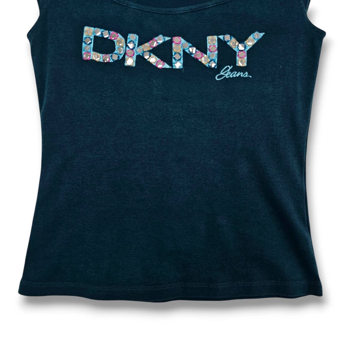 XS DKNY 큐빅 반소매 청록 상품이미지5