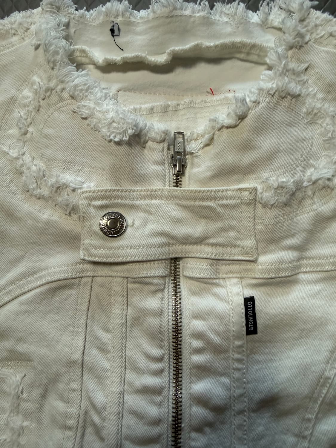 (L) (유일매물) 오토링거 위븐 크롭 박시 데님 자켓 상품이미지4