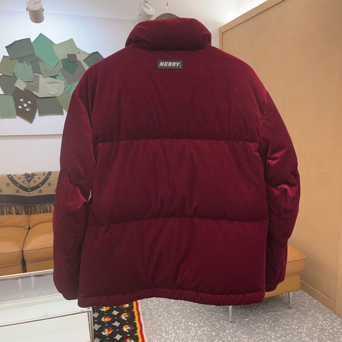 널디 유니크 코듀로이 골덴 버건디 와인 패딩 S C07018 상품이미지4