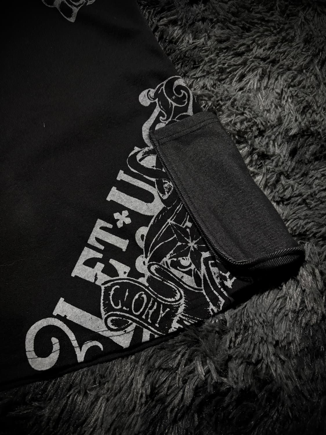 Glitz  블랙 날개 실버 레터링 반팔 후디 상품이미지6