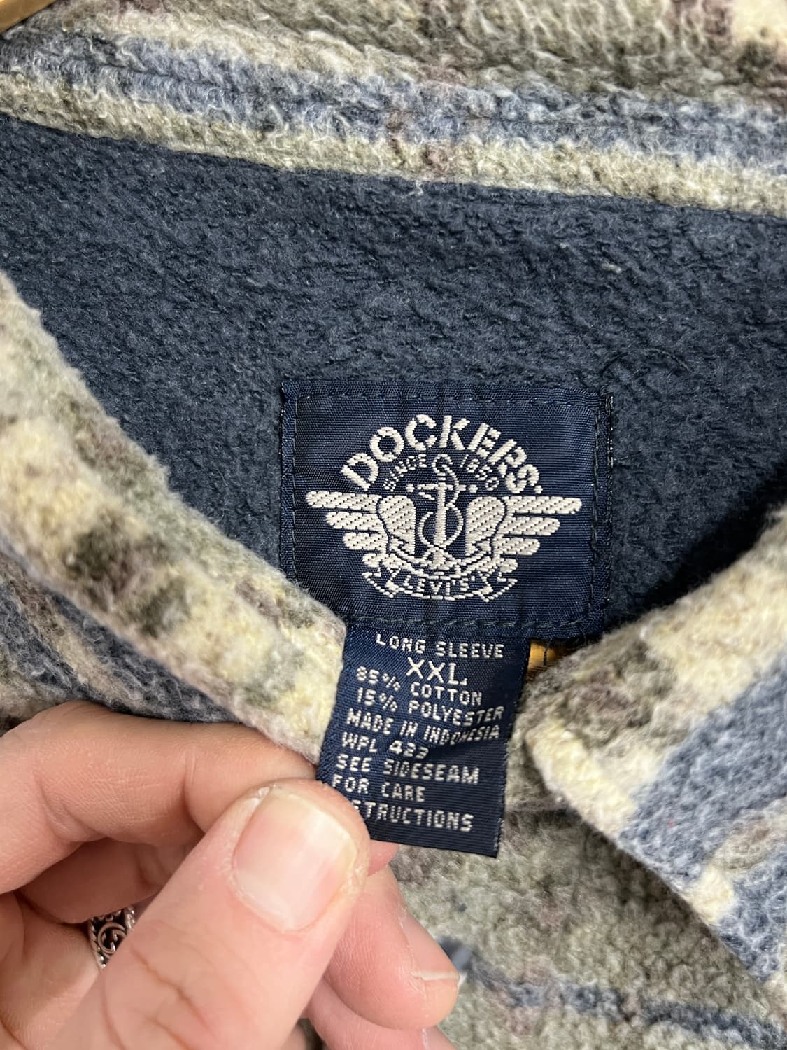 Vintage 빈티지 기하학 나바호 패턴 플리스 반집업 상품이미지5