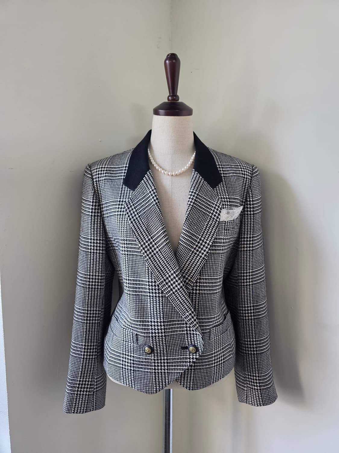 KORET 체크 더블 브레스티드 자켓 상품이미지2