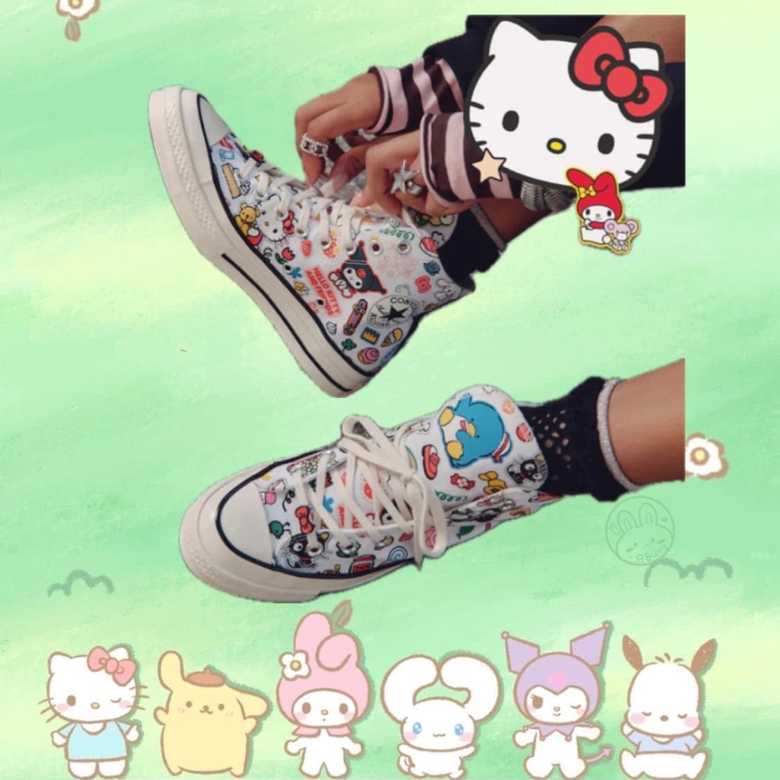 컨버스 X 산리오캐릭터즈 척 70 스티커 화이트 A17696C 상품이미지2