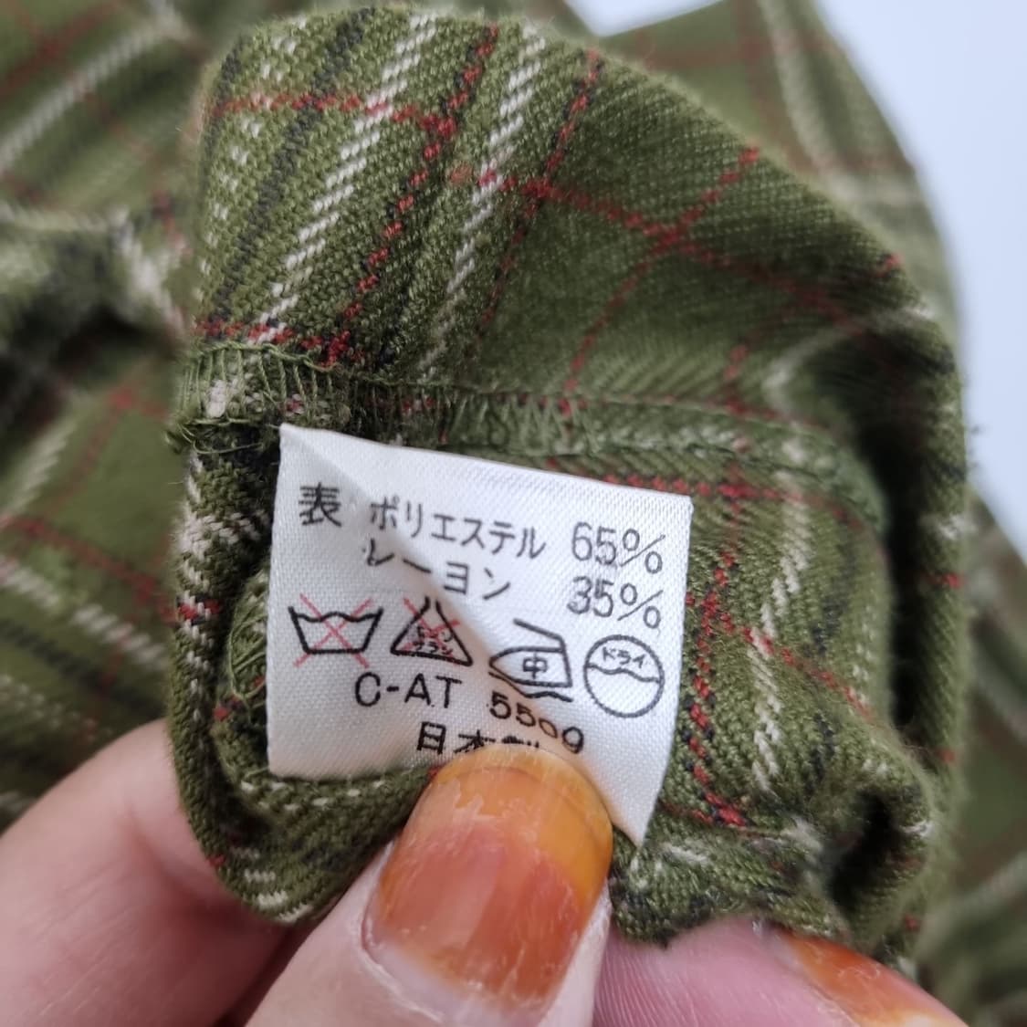 Mes Robe Ping 카키 체크 블라우스 상품이미지7