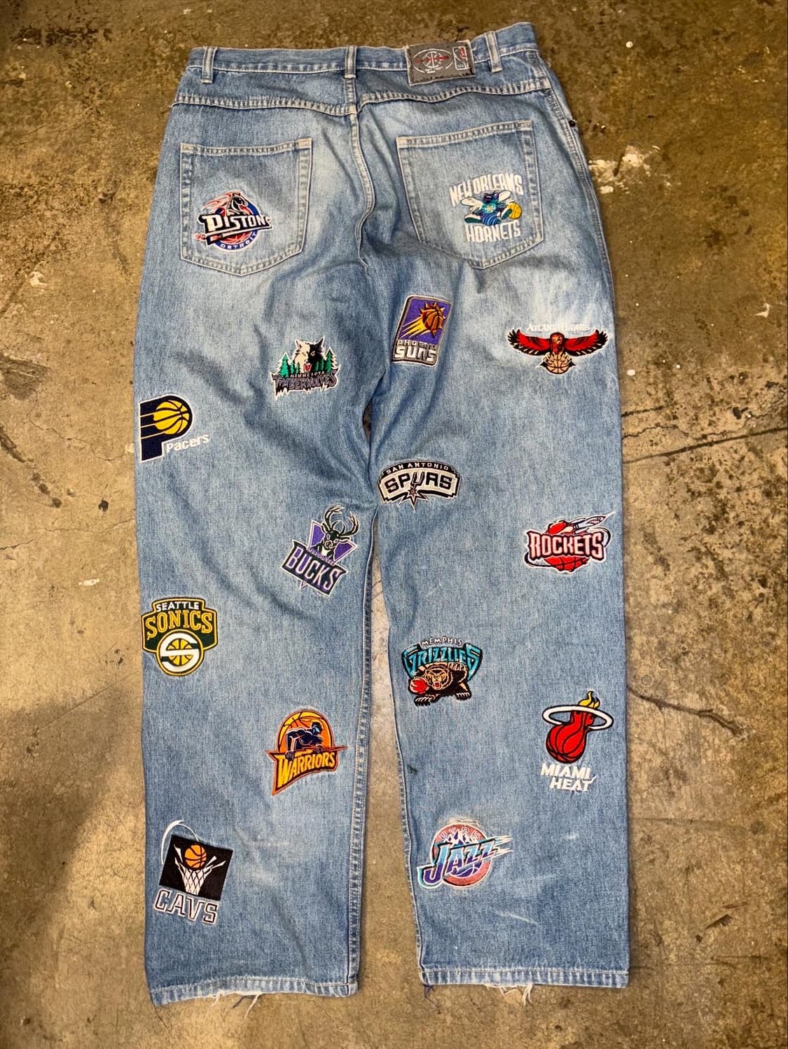 NBA Hip-Hop Embroidery Patch Denim Pant 상품이미지6