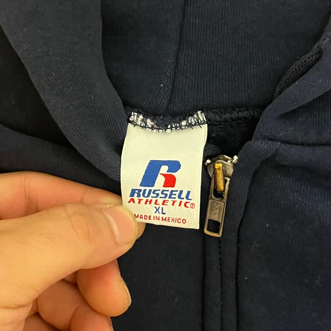 [XL] 00s 빈티지 러셀 네이비 후드집업 상품이미지3