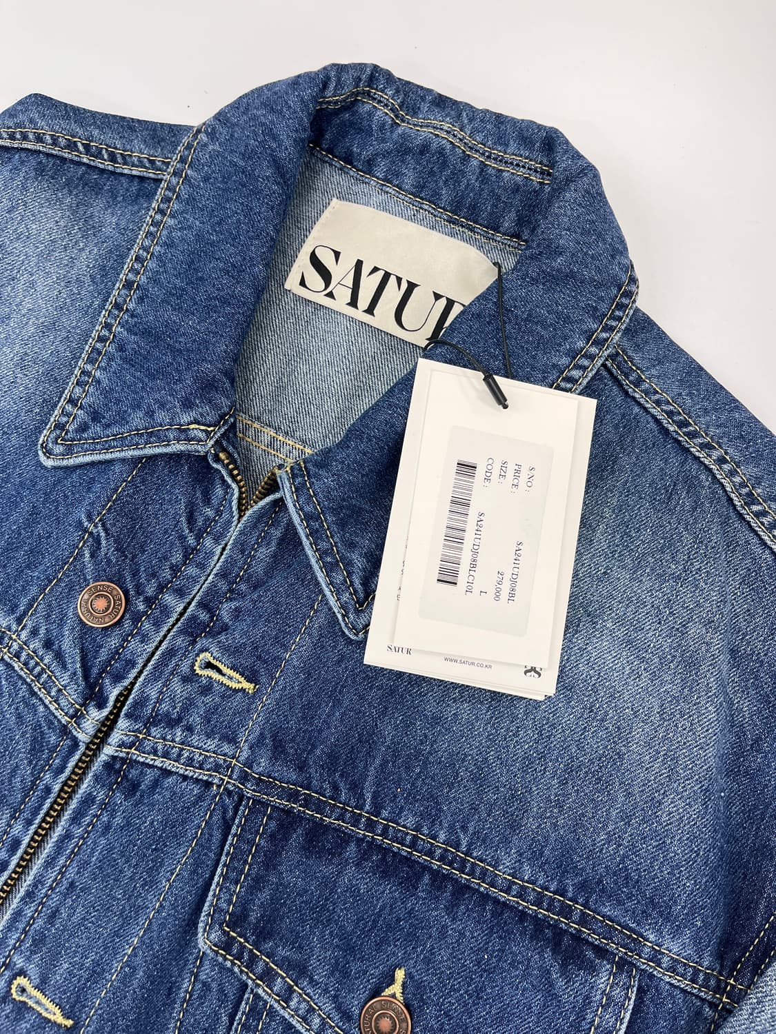 세터 가봉 워시드 데님 트러커 자켓 미디움 블루 상품이미지5
