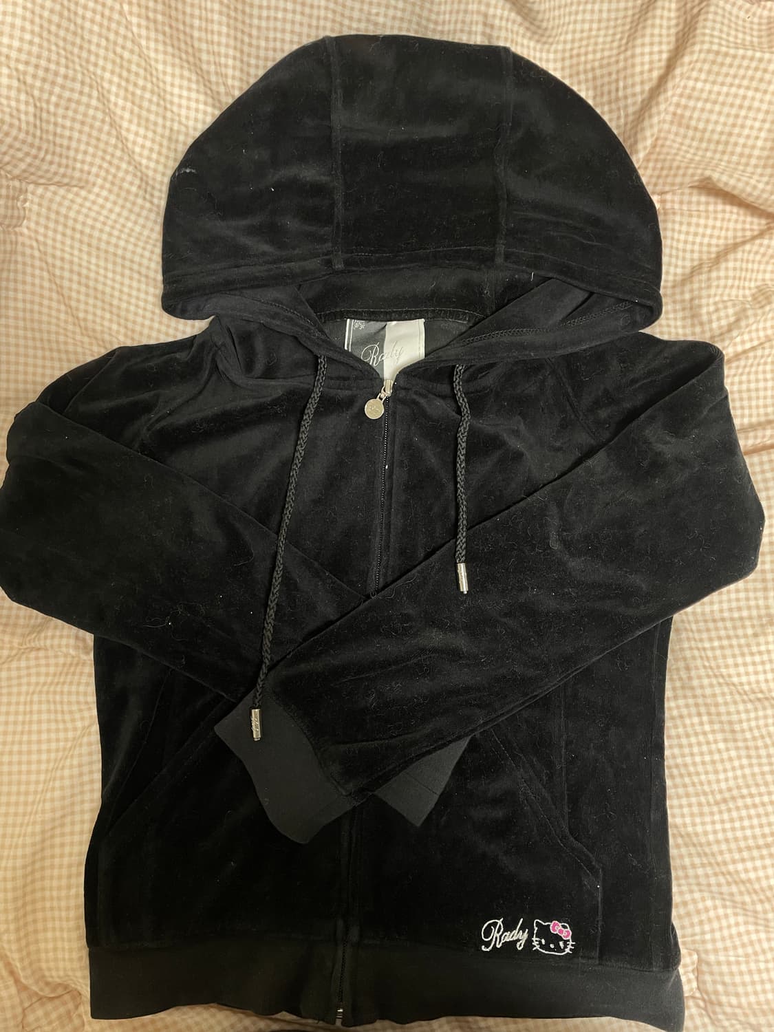 rady 레디 레이디 라디 키티 고전 벨벳 갸루 트레이닝 셋업 블랙 상품이미지1