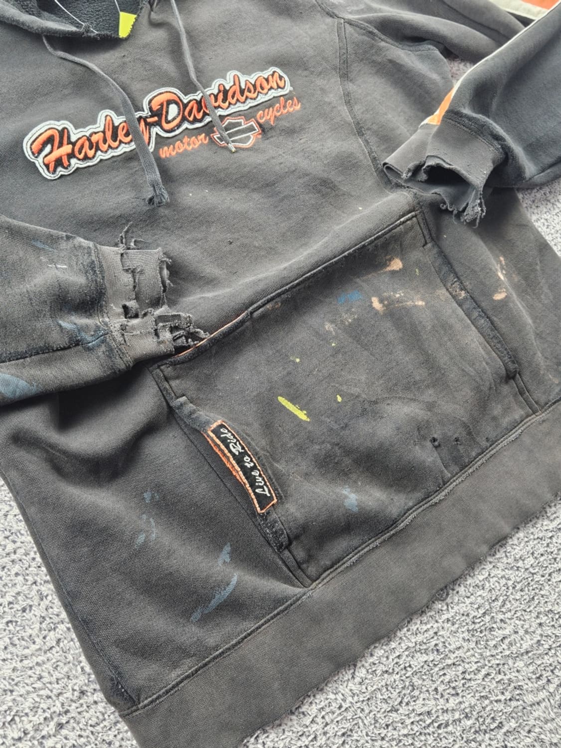 할리데이비슨 디스트레스드 커스텀 스웻 후드 티셔츠 ( L )/ 11375 상품이미지6