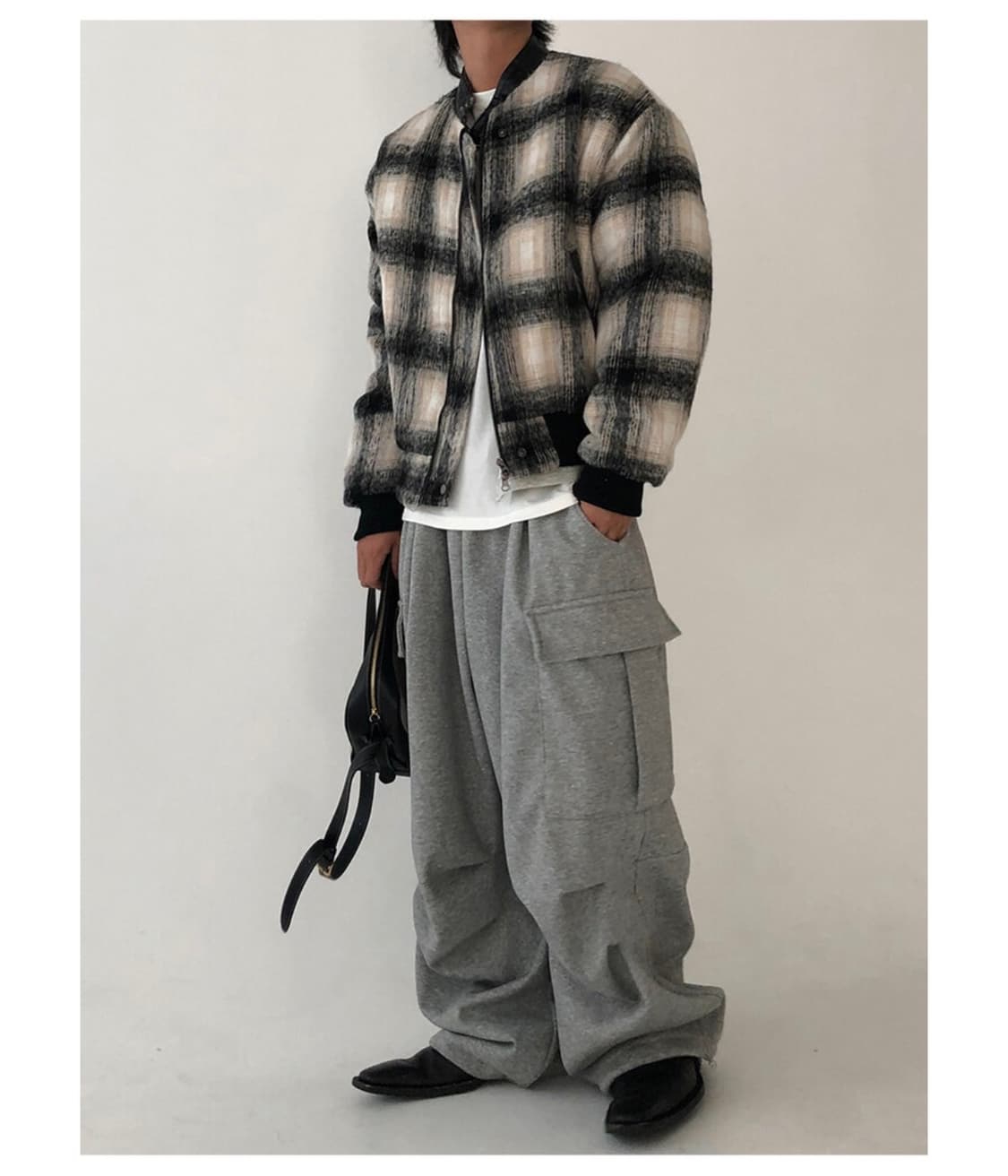 뉴치프시크 울 체크 바이커 자켓 상품이미지4