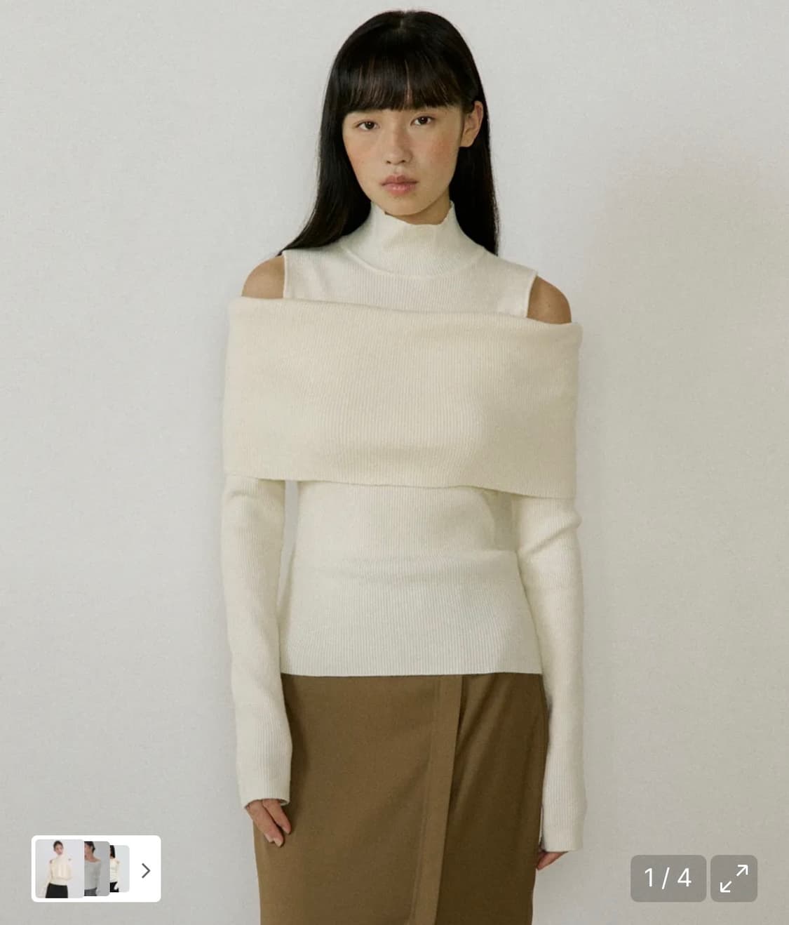 루시르주 오버랩 터틀넥 니트 상품이미지1