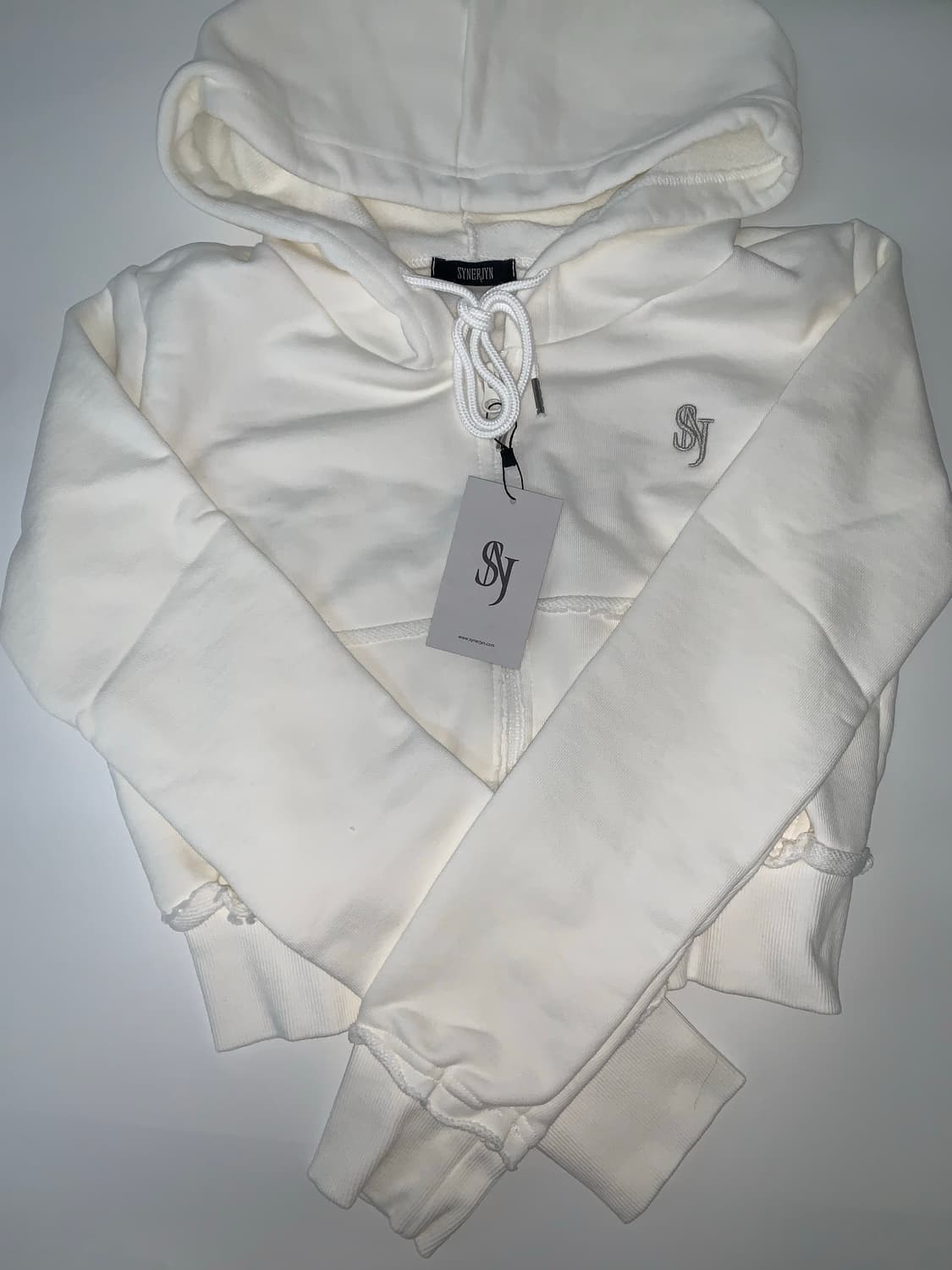 SNJ CUT-OFF CROP ZIP UP (WHITE) 상품이미지8